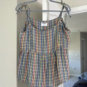 Colorful Plaid should tie tank top